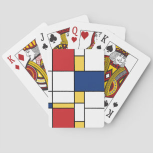 Mondrian Minimalist Abstract Art Primary Colours Playing Cards