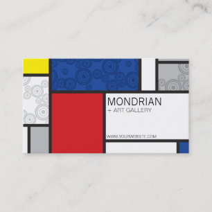 Mondrian Minimalist De Stijl Art Retro Circles Business Card