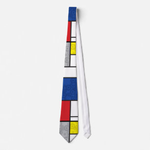 Mondrian Minimalist De Stijl Art Retro Circles Tie