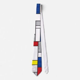 Mondrian Minimalist De Stijl Art Retro Circles Tie