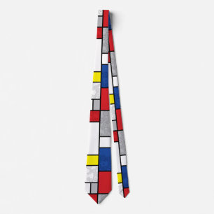 Mondrian Minimalist De Stijl Art Retro Circles Tie