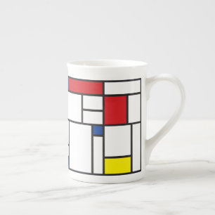 Mondrian Minimalist De Stijl Modern Art Custom Bone China Mug
