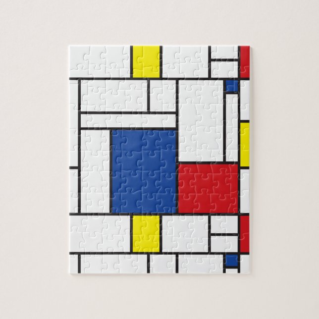 Mondrian Minimalist De Stijl Modern Art Custom Jigsaw Puzzle (Vertical)