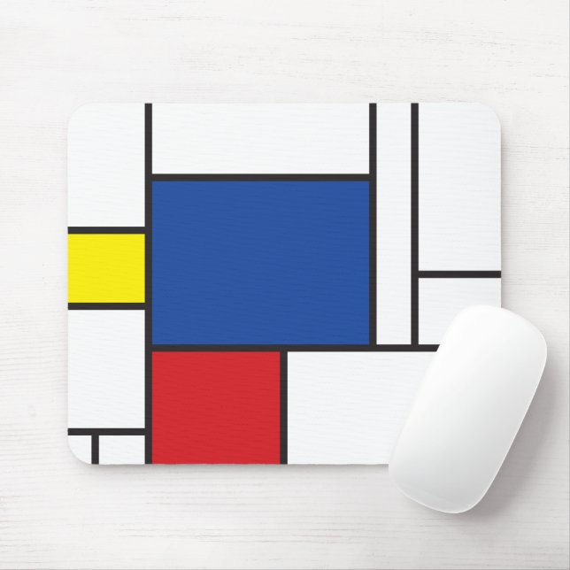 Mondrian Minimalist De Stijl Modern Art Custom Mouse Pad (With Mouse)