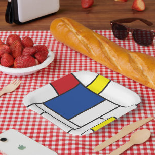 Mondrian Minimalist De Stijl Modern Art Custom Paper Plate
