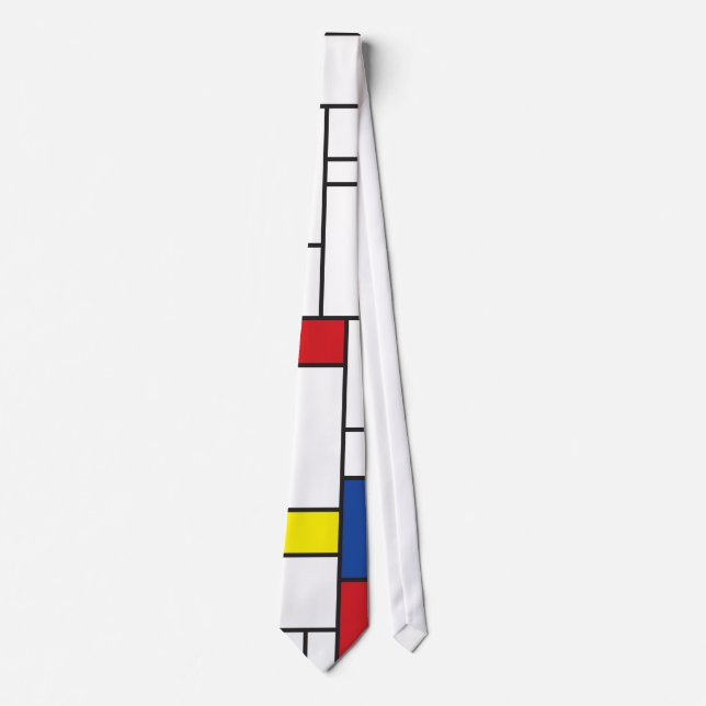Mondrian Minimalist De Stijl Modern Art Custom Tie (Front)