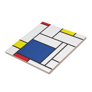 Mondrian Minimalist De Stijl Modern Art Custom Tile