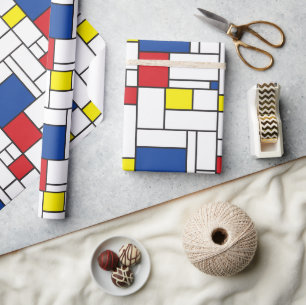 Mondrian Minimalist De Stijl Modern Art Custom Wrapping Paper