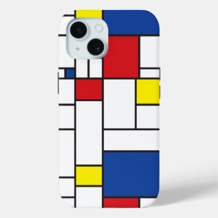 Mondrian Minimalist Geometric De Stijl Modern Art iPhone 15 Case