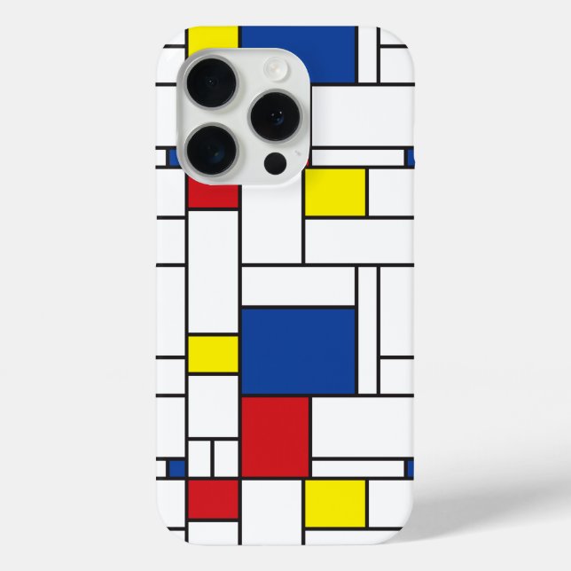 Mondrian Minimalist Geometric De Stijl Modern Art Case-Mate iPhone Case (Back)