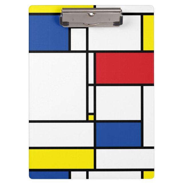 Mondrian Minimalist Geometric De Stijl Modern Art Clipboard (Front)