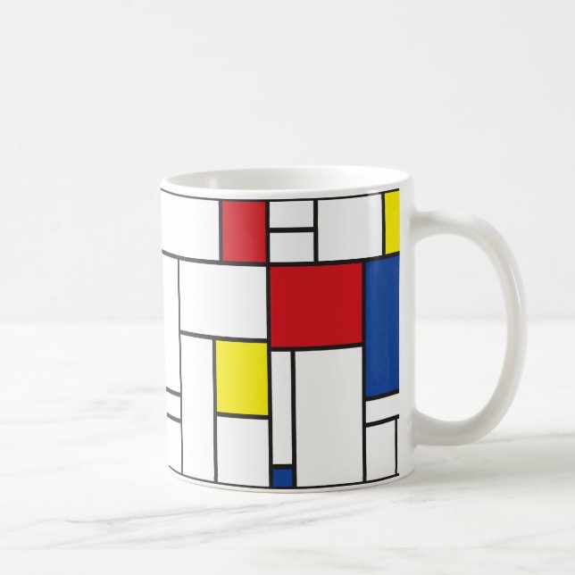 Mondrian Minimalist Geometric De Stijl Modern Art Coffee Mug (Right)