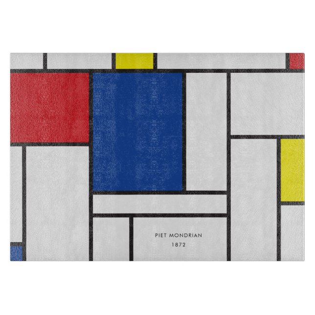 Mondrian Minimalist Geometric De Stijl Modern Art Cutting Board (Front)