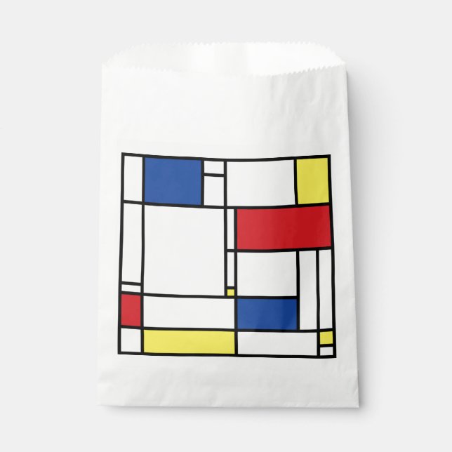 Mondrian Minimalist Geometric De Stijl Modern Art Favour Bags (Front)