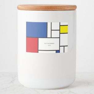 Mondrian Minimalist Geometric De Stijl Modern Art Food Label