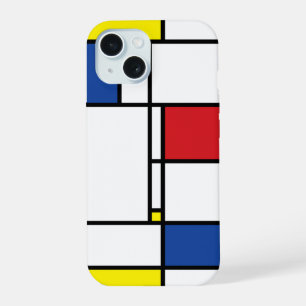 Mondrian Minimalist Geometric De Stijl Modern Art iPhone 15 Case