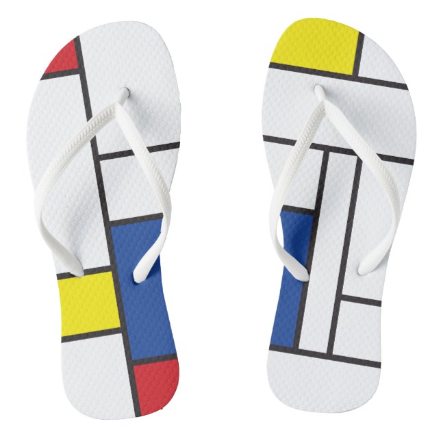 Mondrian Minimalist Geometric De Stijl Modern Art Jandals (Footbed)