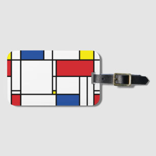 Mondrian Minimalist Geometric De Stijl Modern Art Luggage Tag