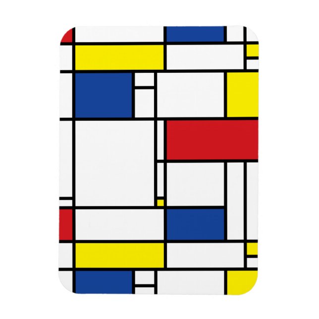 Mondrian Minimalist Geometric De Stijl Modern Art Magnet (Vertical)