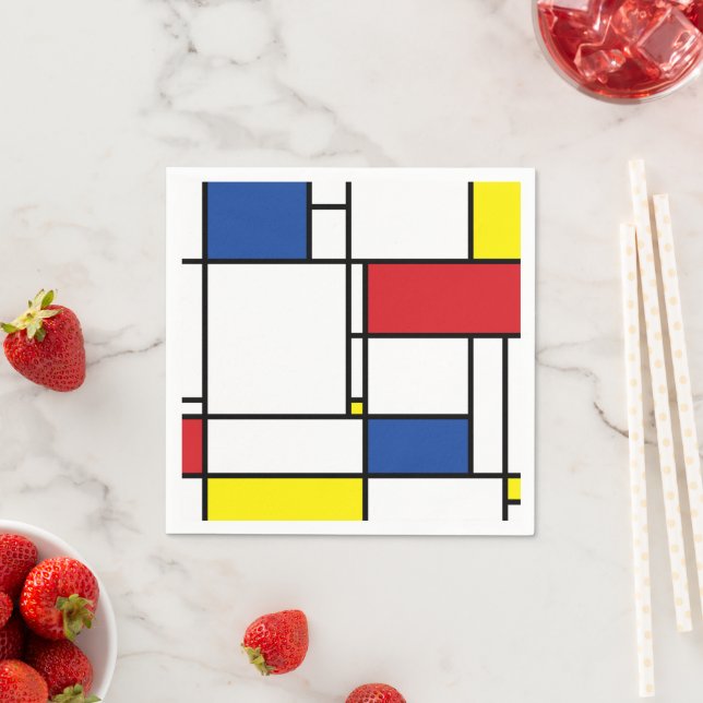 Mondrian Minimalist Geometric De Stijl Modern Art Napkin (Insitu)