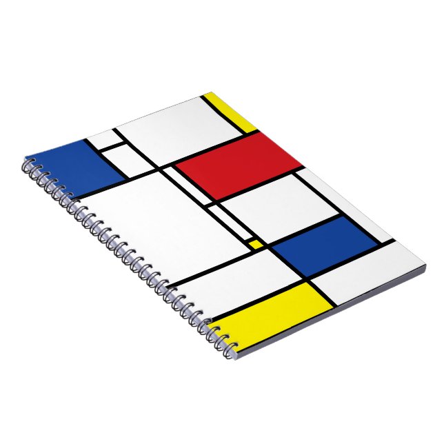 Mondrian Minimalist Geometric De Stijl Modern Art Notebook (Right Side)