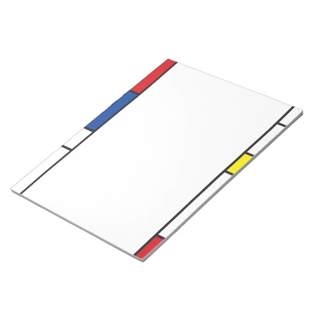 Mondrian Minimalist Geometric De Stijl Modern Art Notepad (Angled)