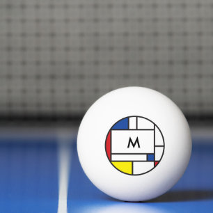 Mondrian Minimalist Geometric De Stijl Modern Art Ping Pong Ball