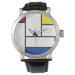 Mondrian Minimalist Geometric De Stijl Modern Art Watch