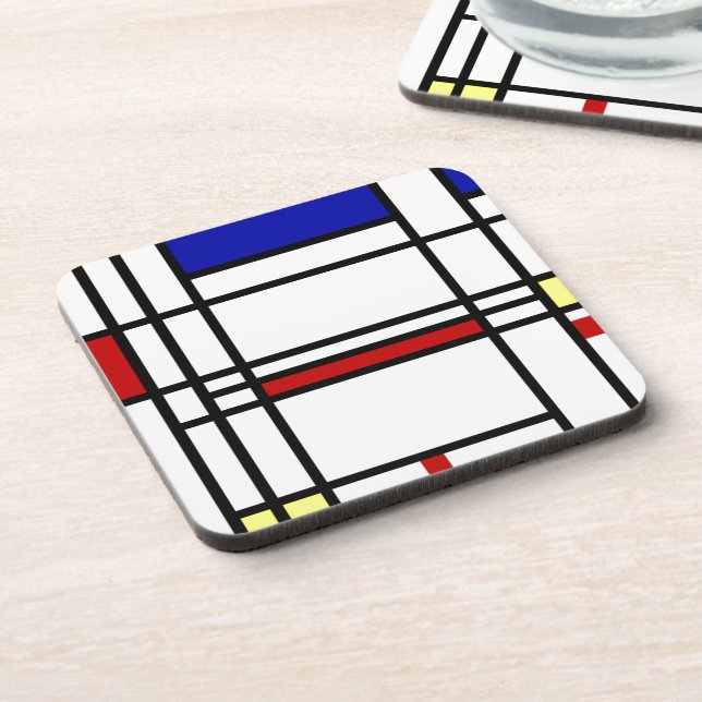 Mondrian Modern Art Coaster (Left Side)