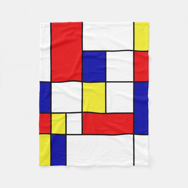 Mondrian No. 43 Fleece Blanket (Front)