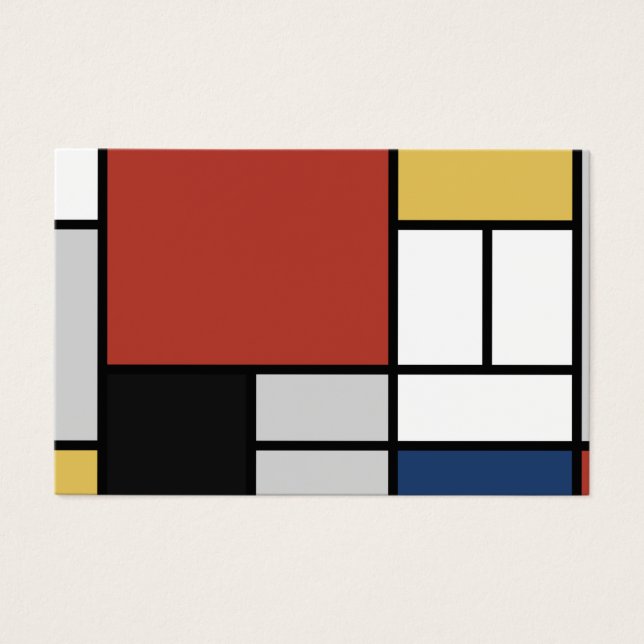 Mondrian Painting Red Plane Yellow Black Grey Blue (Front)