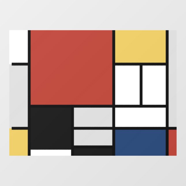 Mondrian Painting Red Plane Yellow Black Grey Blue (Sheet)