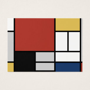 Mondrian Painting Red Plane Yellow Black Grey Blue