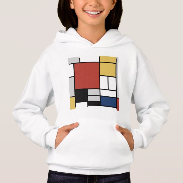 Mondrian Painting Red Plane Yellow Black Grey Blue (Front)