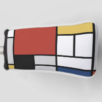 Mondrian Painting Red Plane Yellow Black Grey Blue