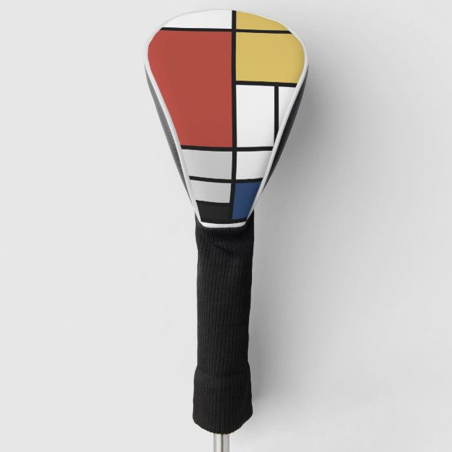 Mondrian Painting Red Plane Yellow Black Grey Blue Golf Head Cover (Front)