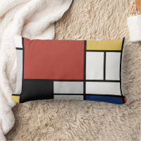 Mondrian Painting Red Plane Yellow Black Grey Blue