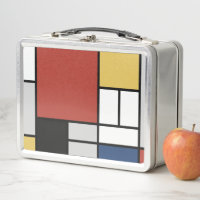 Mondrian Painting Red Plane Yellow Black Grey Blue