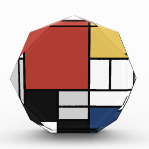Mondrian Painting Red Plane Yellow Black Grey Blue Photo Block