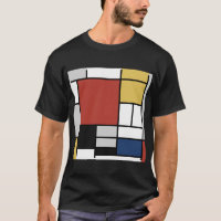 Mondrian Painting Red Plane Yellow Black Grey Blue