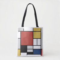 Mondrian Painting Red Plane Yellow Black Grey Blue