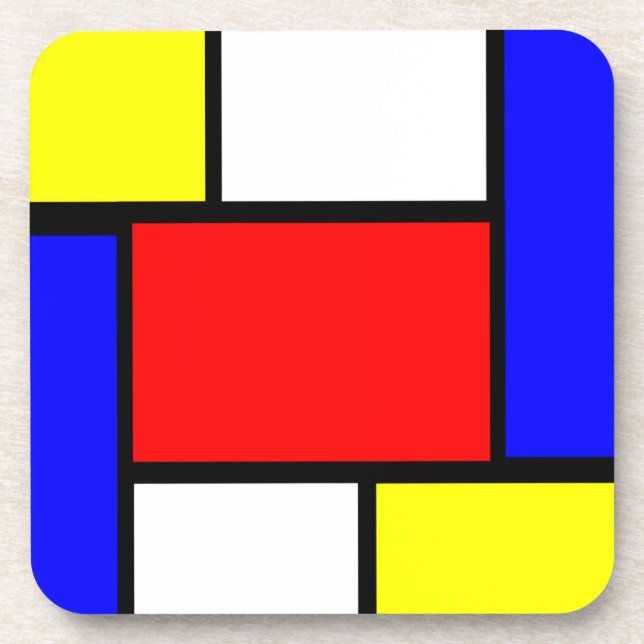 Mondrian Pattern Style Coaster (Front)
