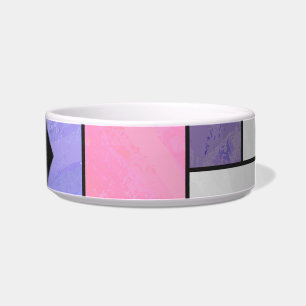 Mondrian Pink Purple White Print Bowl