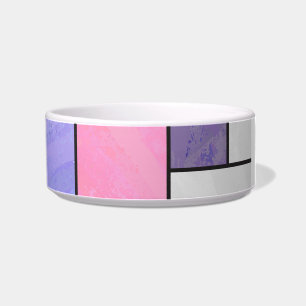 Mondrian Pink Purple White Print Bowl