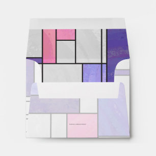 Mondrian Pink Purple White Print Envelopes
