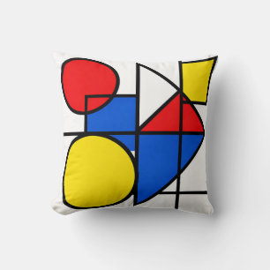 Mondrian Primary Color Composition Cushion