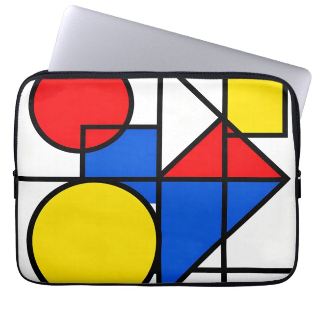 Mondrian Primary Color Composition Laptop Sleeve (Front)