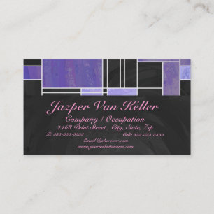 Mondrian Purple Pink Black Print Business Card