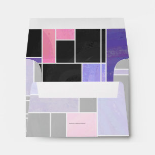 Mondrian Purple Pink Black Print Envelopes