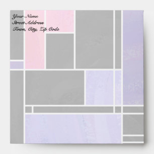 Mondrian Purple Pink Black Print Envelopes